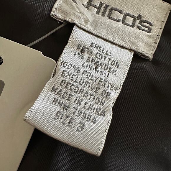 CHICOS Womens Swing Mariesa Jacket $118 NEW Size 3 XL Rear Pleat Beaded Floral - Picture 8 of 10